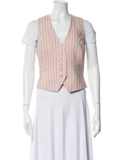 Pre-owned Zimmermann Linen Striped Vest In Pink
