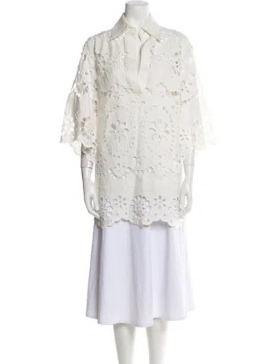 Pre-owned Zimmermann Linen Three-quarter Sleeve Tunic In Neutral