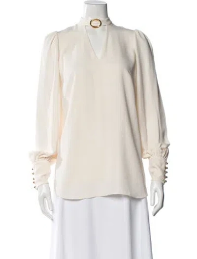 Pre-owned Zimmermann Linen Tie Neck Blouse In Neutral