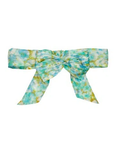 Pre-owned Zimmermann Linen Tie-dye Print Top In Blue