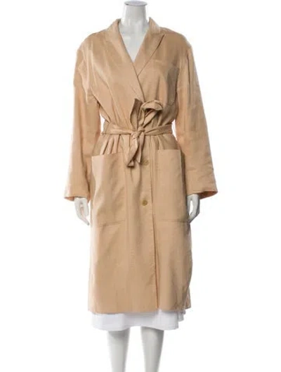 Pre-owned Zimmermann Linen Trench Coat In Neutral