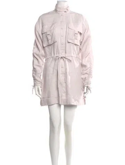 Pre-owned Zimmermann Linen Turtleneck Romper In Purple