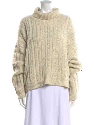 Pre-owned Zimmermann Linen Turtleneck Sweatshirt In Neutral