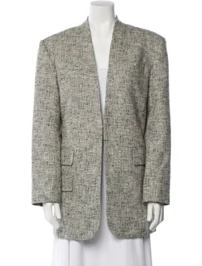 Pre-owned Zimmermann Linen Tweed Pattern Blazer In Neutral