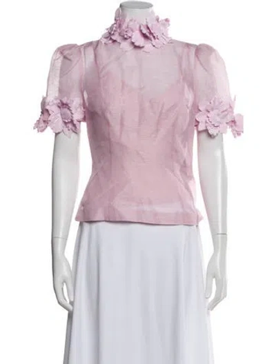 Pre-owned Zimmermann Linen V-neck Top In Purple