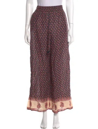 Pre-owned Zimmermann Linen Wide Leg Pants In Black