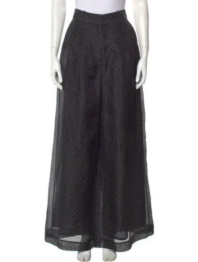 Pre-owned Zimmermann Linen Wide Leg Pants In Black
