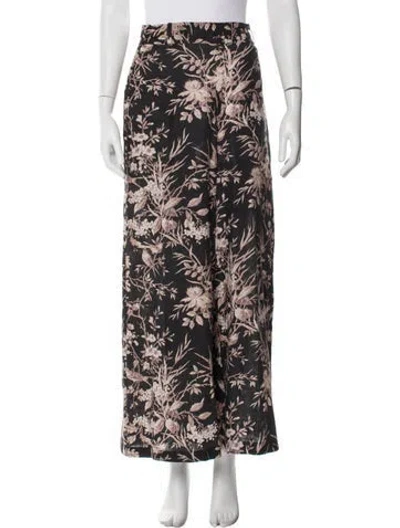 Pre-owned Zimmermann Linen Wide Leg Pants In Black