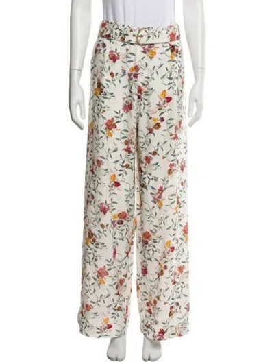 Pre-owned Zimmermann Linen Wide Leg Pants In Multi