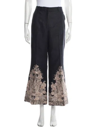 Pre-owned Zimmermann Linen Wide Leg Pants In Multi
