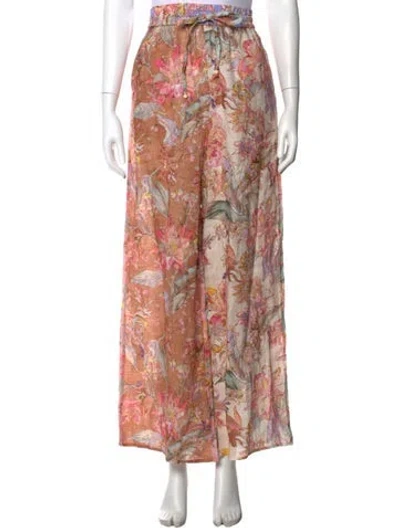 Pre-owned Zimmermann Linen Wide Leg Pants In Multi