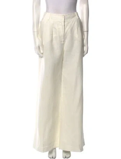 Pre-owned Zimmermann Linen Wide Leg Pants In Neutral