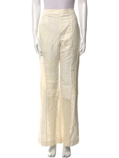 Pre-owned Zimmermann Linen Wide Leg Pants In Neutral