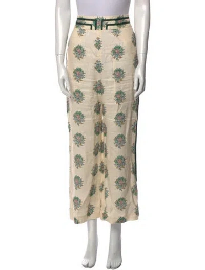 Pre-owned Zimmermann Linen Wide Leg Pants In Neutral