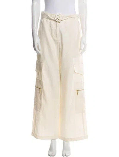 Pre-owned Zimmermann Linen Wide Leg Pants In Neutral