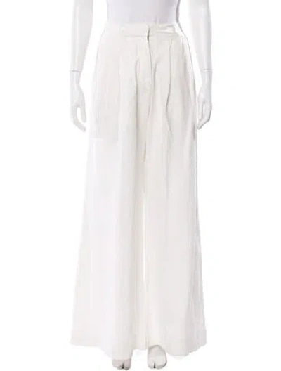 Pre-owned Zimmermann Linen Wide Leg Pants In Neutral