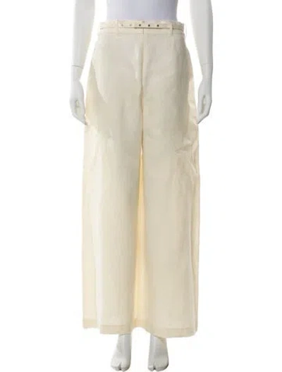Pre-owned Zimmermann Linen Wide Leg Pants In Neutral