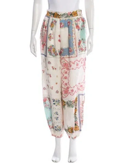 Pre-owned Zimmermann Linen Wide Leg Pants In Neutral