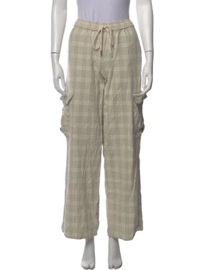 Pre-owned Zimmermann Linen Wide Leg Pants In Neutral