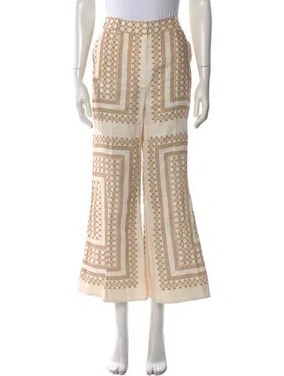 Pre-owned Zimmermann Linen Wide Leg Pants In Neutral