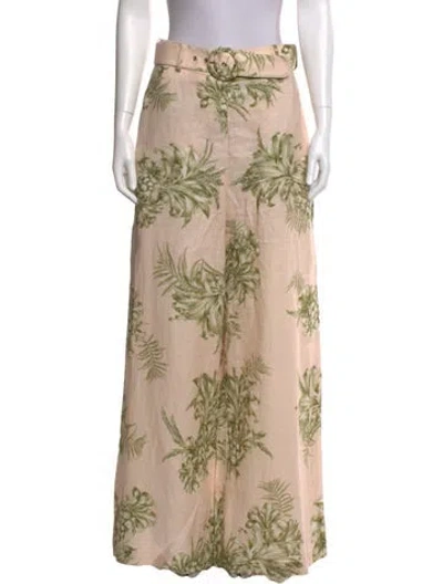 Pre-owned Zimmermann Linen Wide Leg Pants In Neutral
