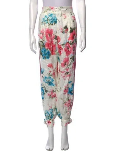 Pre-owned Zimmermann Linen Wide Leg Pants In Neutral