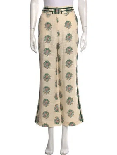Pre-owned Zimmermann Linen Wide Leg Pants In Neutral