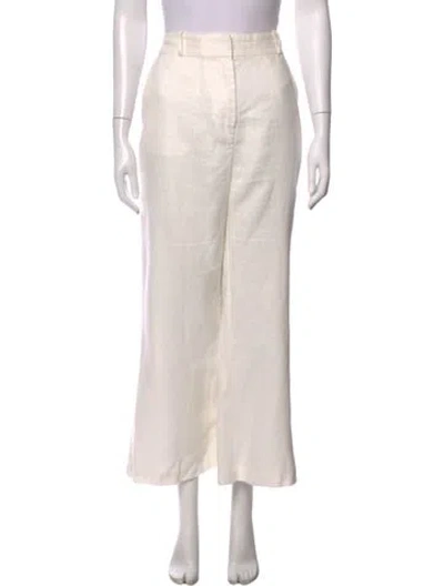 Pre-owned Zimmermann Linen Wide Leg Pants In Neutral