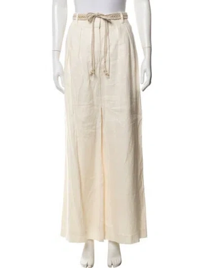 Pre-owned Zimmermann Linen Wide Leg Pants In Neutrals