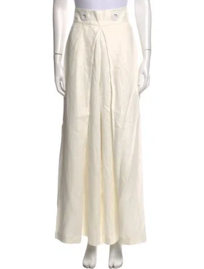 Pre-owned Zimmermann Linen Wide Leg Pants In Neutrals