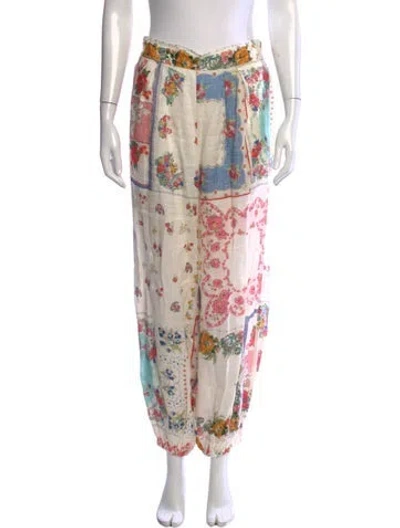 Pre-owned Zimmermann Linen Wide Leg Pants In Neutrals