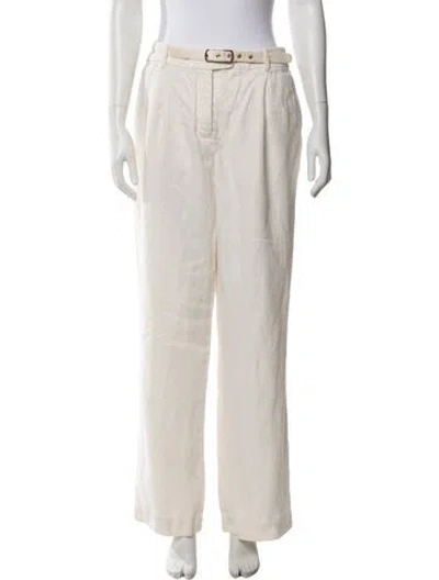 Pre-owned Zimmermann Linen Wide Leg Pants In Neutrals