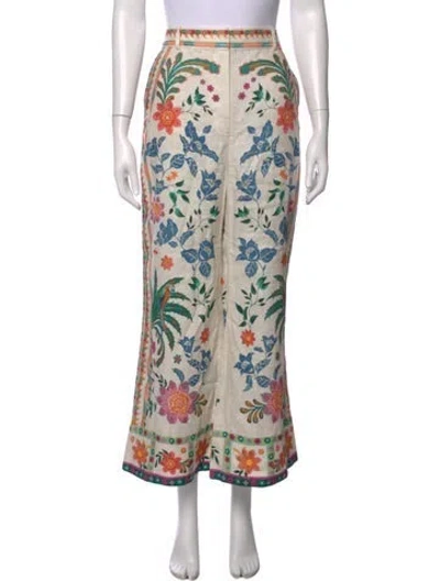 Pre-owned Zimmermann Linen Wide Leg Pants In Neutrals