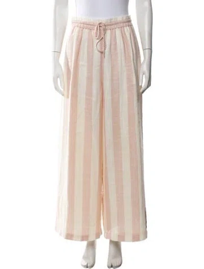Pre-owned Zimmermann Linen Wide Leg Pants In Neutrals