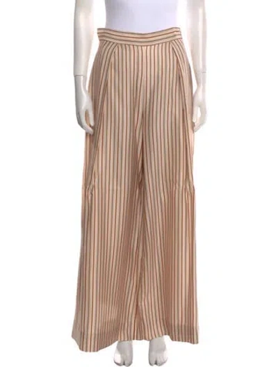 Pre-owned Zimmermann Linen Wide Leg Pants In Pink