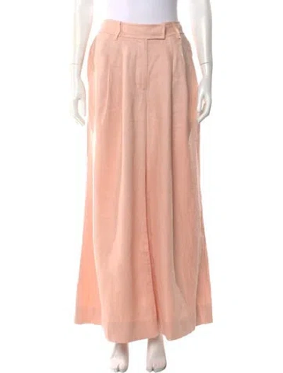 Pre-owned Zimmermann Linen Wide Leg Pants In Pink