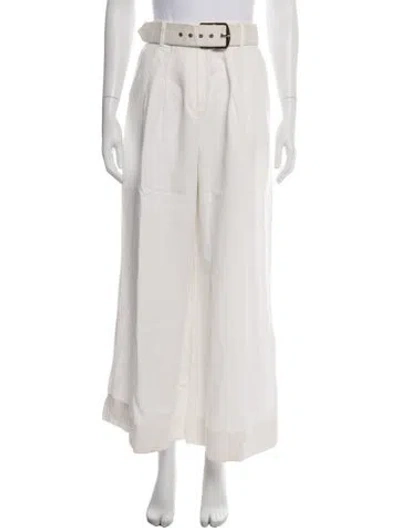 Pre-owned Zimmermann Linen Wide Leg Pants In Pink