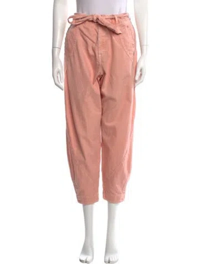 Pre-owned Zimmermann Linen Wide Leg Pants In Pink
