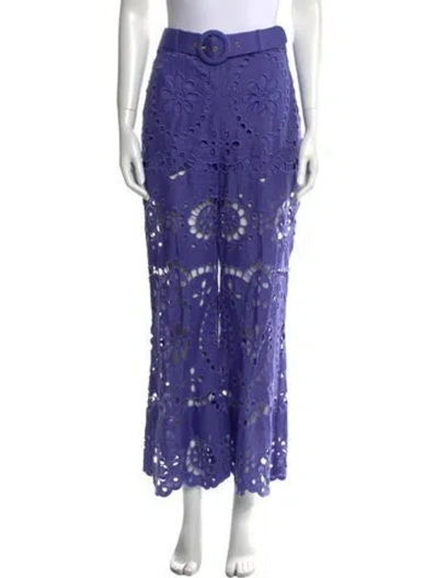 Pre-owned Zimmermann Linen Wide Leg Pants In Purple