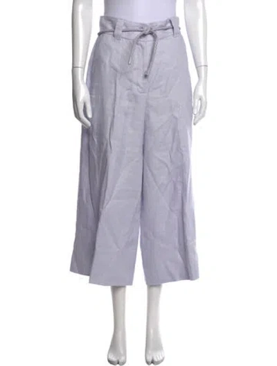 Pre-owned Zimmermann Linen Wide Leg Pants In Purple