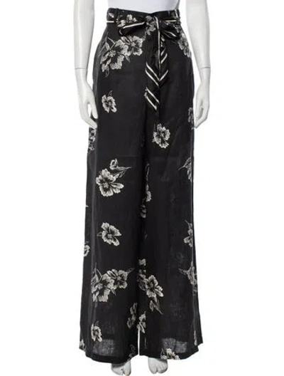 Pre-owned Zimmermann Linen Wide Leg Pants W/ Tags In Black