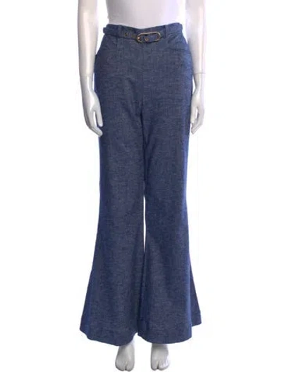 Pre-owned Zimmermann Linen Wide Leg Pants W/ Tags In Blue