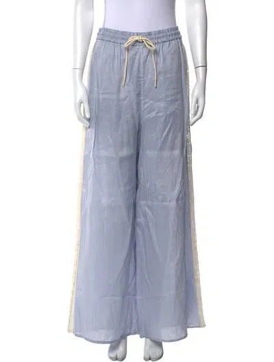 Pre-owned Zimmermann Linen Wide Leg Pants W/ Tags In Blue