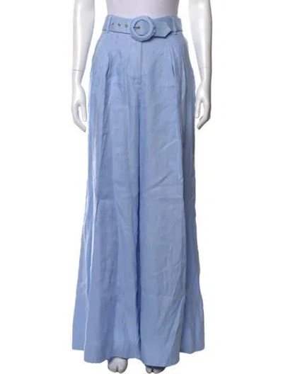 Pre-owned Zimmermann Linen Wide Leg Pants W/ Tags In Blue