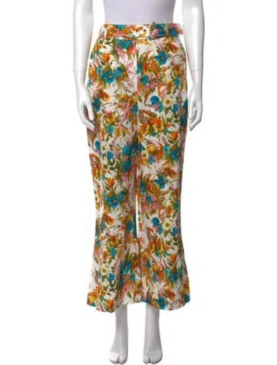 Pre-owned Zimmermann Linen Wide Leg Pants W/ Tags In Multi