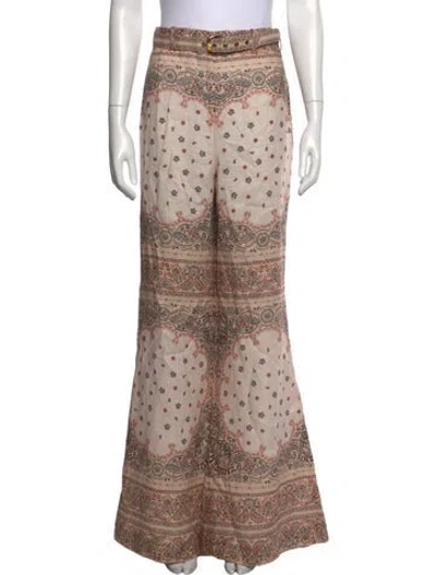 Pre-owned Zimmermann Linen Wide Leg Pants W/ Tags In Neutral