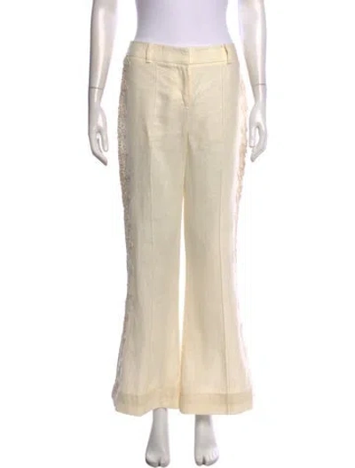 Pre-owned Zimmermann Linen Wide Leg Pants W/ Tags In Neutrals