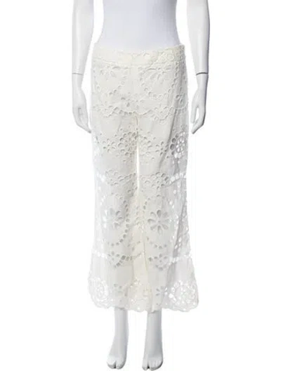 Pre-owned Zimmermann Linen Wide Leg Pants W/ Tags In White