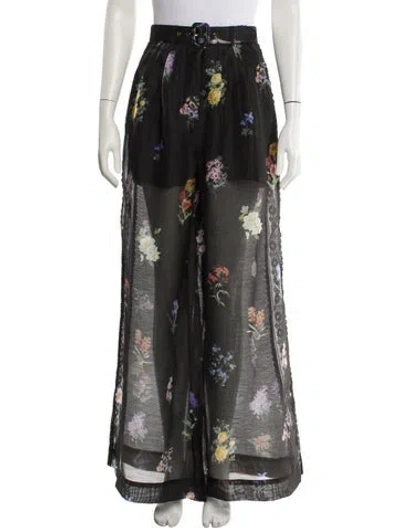 Pre-owned Zimmermann Linen Wide Leg Pants In White