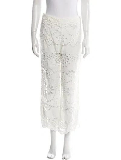 Pre-owned Zimmermann Linen Wide Leg Pants In White